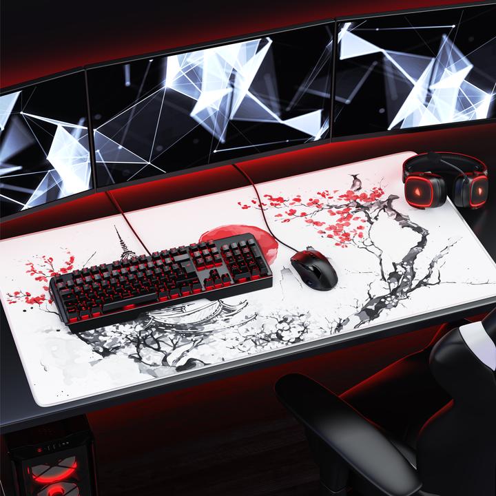 Image du produit Titanwolf Gaming Mauspad, XXXL Speed Mausmatte 1200 x 600mm, Geschwindigkeit & Präzision, Japan Ink Painting (XXL)