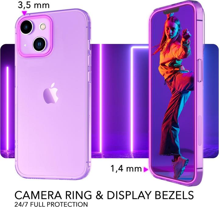 Actual product image Nalia Clear Transparent Neon Silicone Sleeve (Apple iPhone 14)