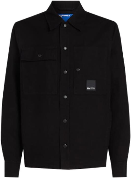 Actual product image Karl Lagerfeld Canvas Overshirt Jacket with Welt Pockets and Button Front (S)