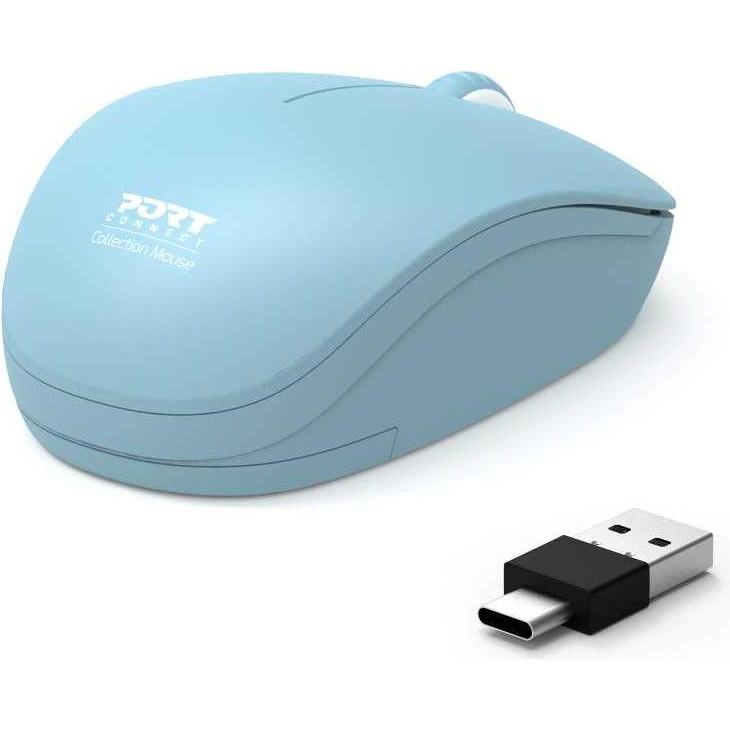 Port Designs SILENT - Wireless Mouse (Kabellos), Maus, Blau