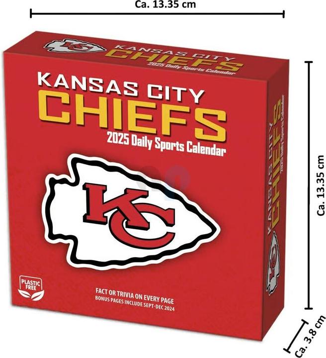 Actual product image NFL - Kansas City Chiefs - Desk Calendar 2025 (Italian, Spanish, English, French, German)