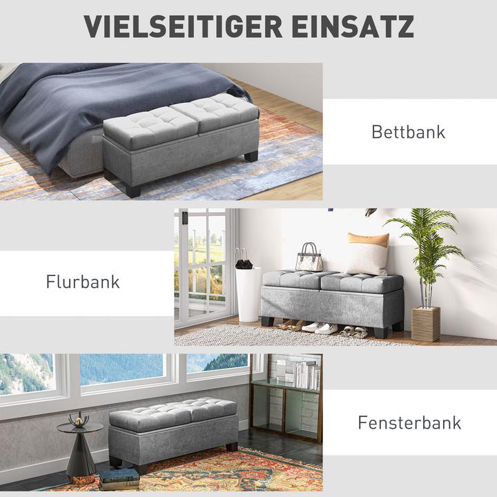 Produktbild Homcom Sitzbank Polyester Grau (41 cm)