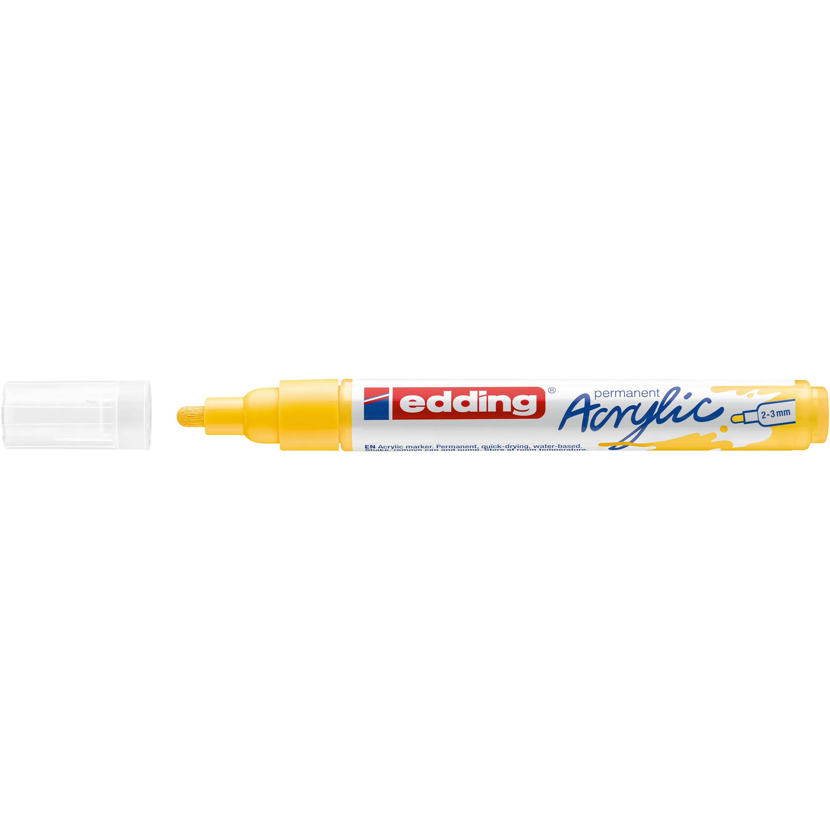 10x Edding, Marker, Acrylmarker 5100 Medium (Verkehrsgelb, 3 mm, 1 x)
