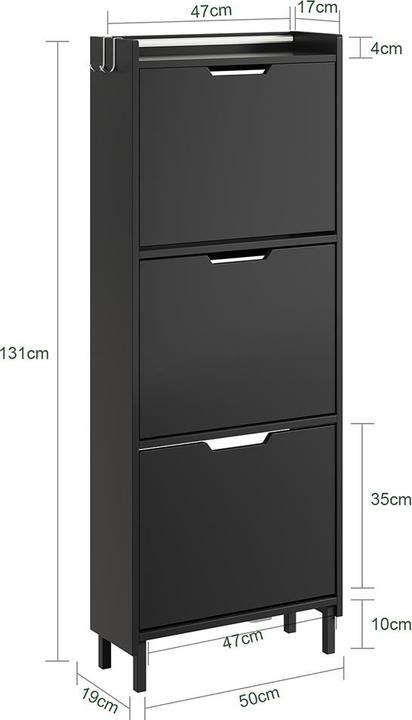 Produktbild SoBuy FSR151-H-E-SCH (19 x 50 x 131 cm)