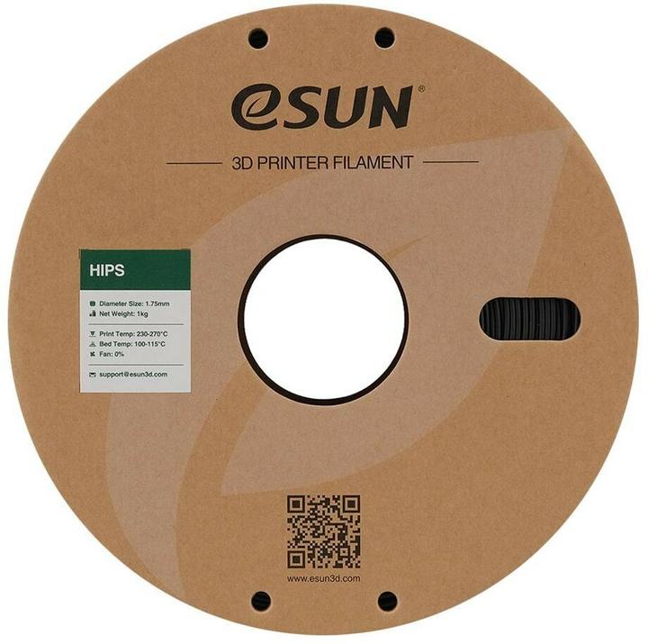 Actual product image eSUN HIPS Black Filament 1.75mm 1Kg (HIPS, 1.75 mm, 1000 g)