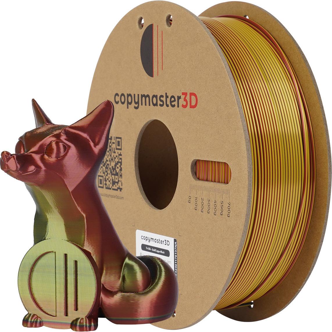 Copymaster3D Tri-Silk 3D Printer Filament, 1.75 mm, gold/copper/black (PLA, 1.75 mm, Mehrfarbig), 3D Filament, Mehrfarbi...