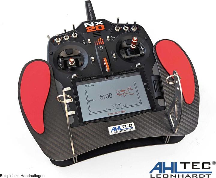 Image du produit AHLtec Pupitre émetteur Spektrum NX20 Carbon avec étrier de pupitre émetteur standard, sans repose-main