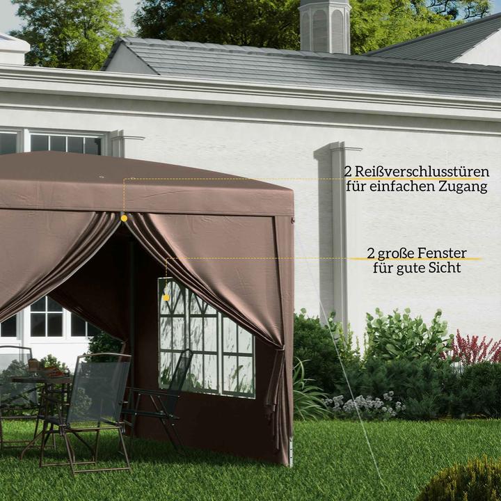 Actual product image Outsunny Pavillon Polyester, Stahl Kaffee (295 cm, 295 cm)