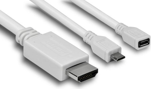JJ Computer JOUJYE AVC 129-1.5m MHL/HDMI/MicroUSB adapter white (HDMI, Micro USB)