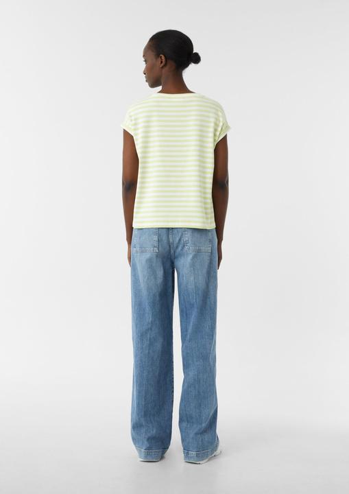 Actual product image Comma T-Shirt Gestreiftes T-Shirt mit verlegter Seitennaht und Printdetail (38)