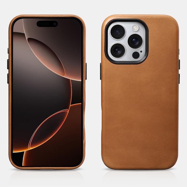 Immagine prodotto iCarer iPhone 16 - Oil Wax Premium Magsafe Backcase, Hellbraun (Apple iPhone 16)