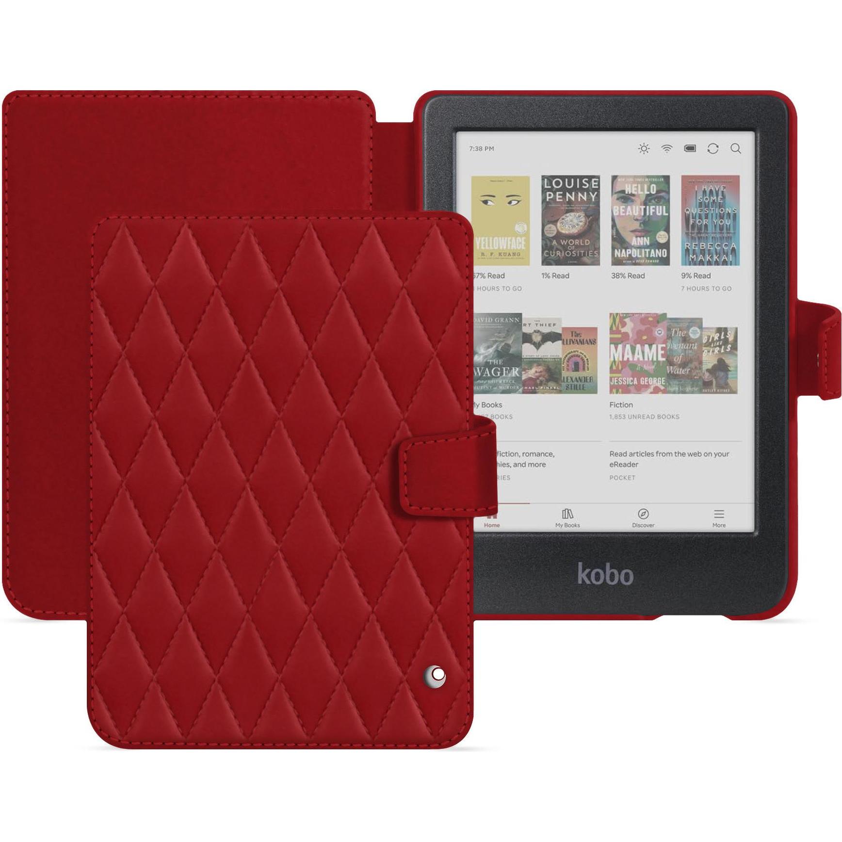 Noreve Lederschutzhülle horizontal, eReader Zubehör, Rot