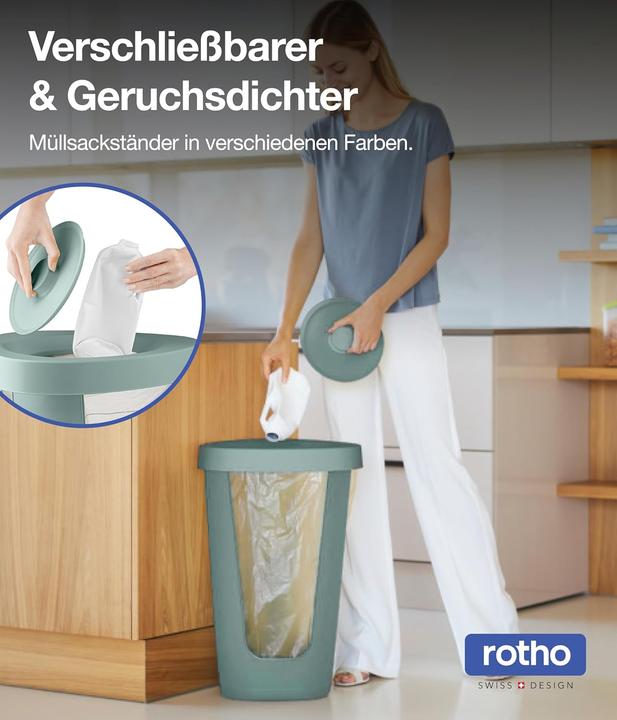 Image du produit Rotho Fabu afvalzakkenhouder 50L met deksel - groen (1038005092PCWS) (50 l)