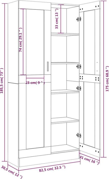 Actual product image VidaXL Gizela (82.5 x 30.5 x 185.5 cm)