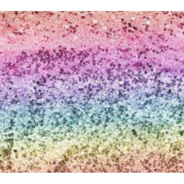 Partydeco, Tischdecke, Tischläufer mit regenbogen Pailletten