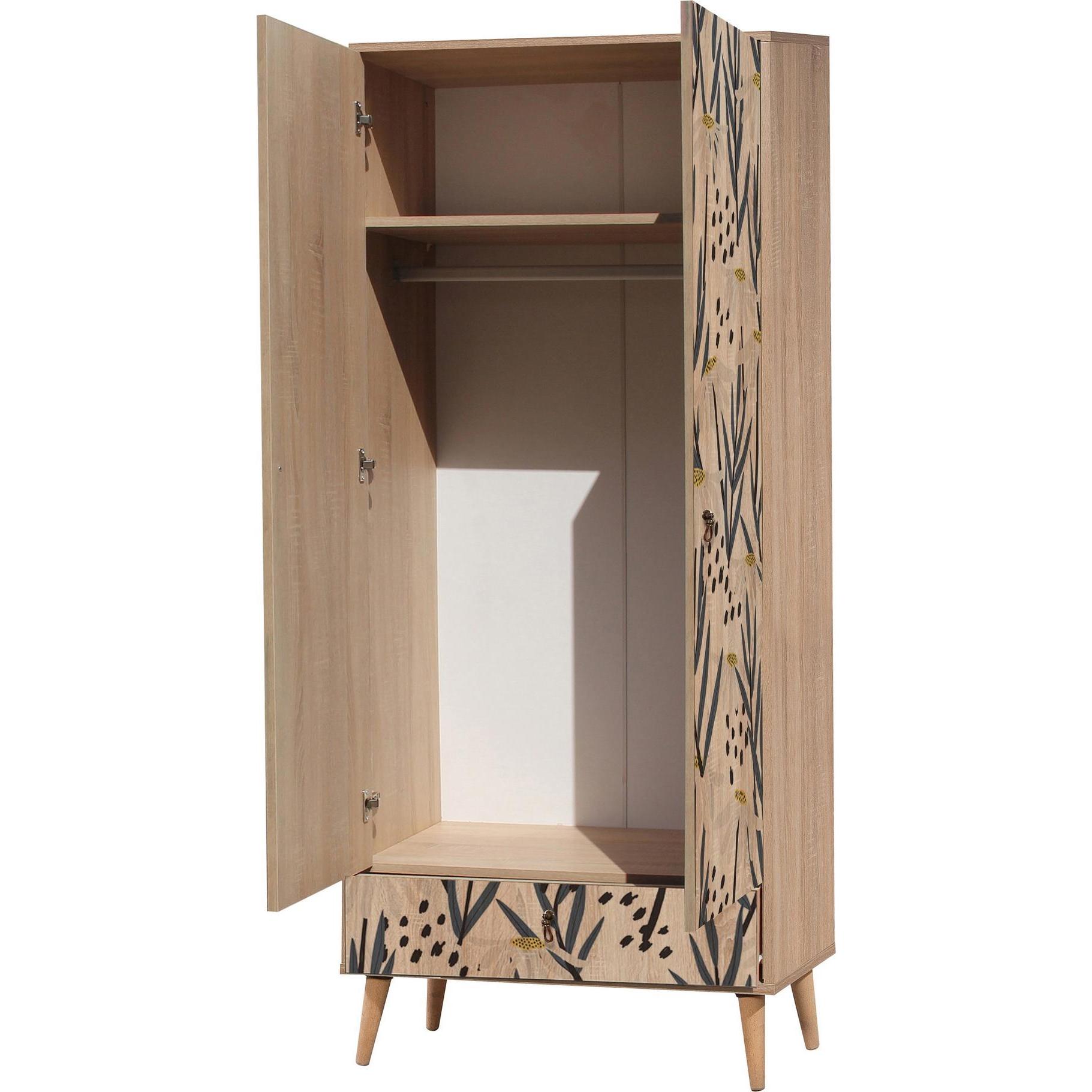 Thumbnail - Hanah Home, Kleiderschrank, Luciano (80 x 45 x 190 cm)