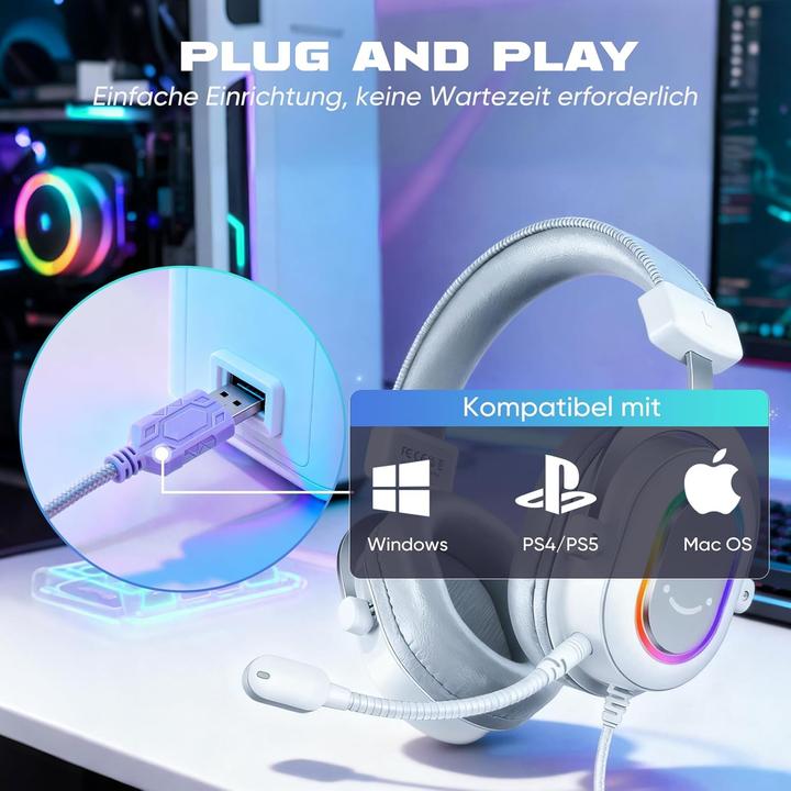 Actual product image Fifine Gaming Headset mit Mikrofon, Surround Sound, USB (Cable)