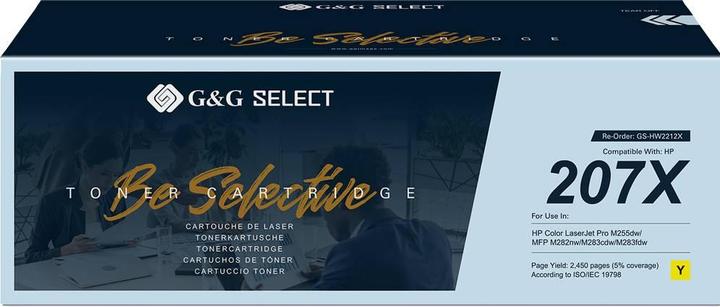 Image du produit G&G Toner de remplacement HP 207X Compatible Jaune W2212X(207X) GS-HW2212X(207X) (Y)