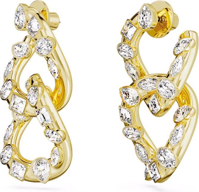 Actual product image Swarovski Dextera Creoles Various Cuts Intertwined Hoop White Gold (Swarovski Metal)