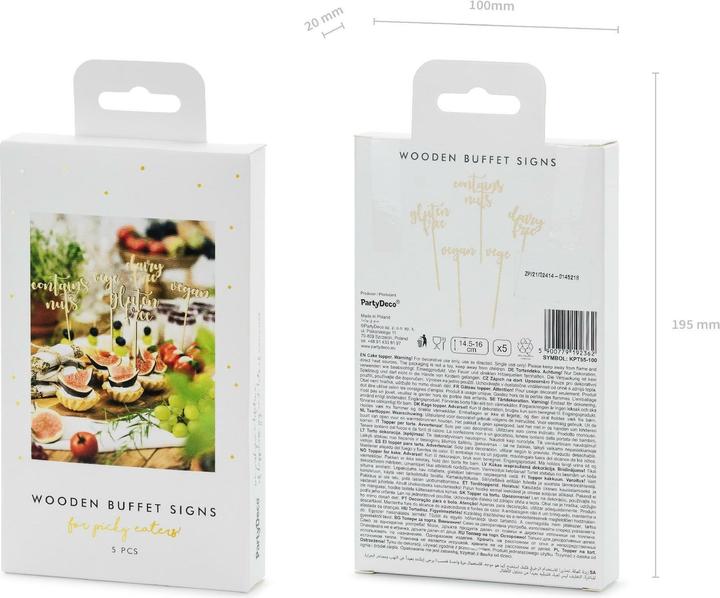 Produktbild Partydeco Sweet table toppers, 14.5-16cm (1 pkt / 1 pc.) (5 Stück)