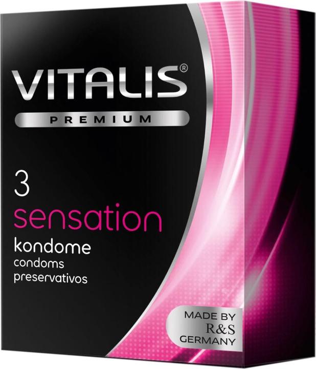 Vitalis PREMIUM "Sensation" 3 preservativi incredibilmente stimolanti con effetto 3 in 1 (3 pz.)