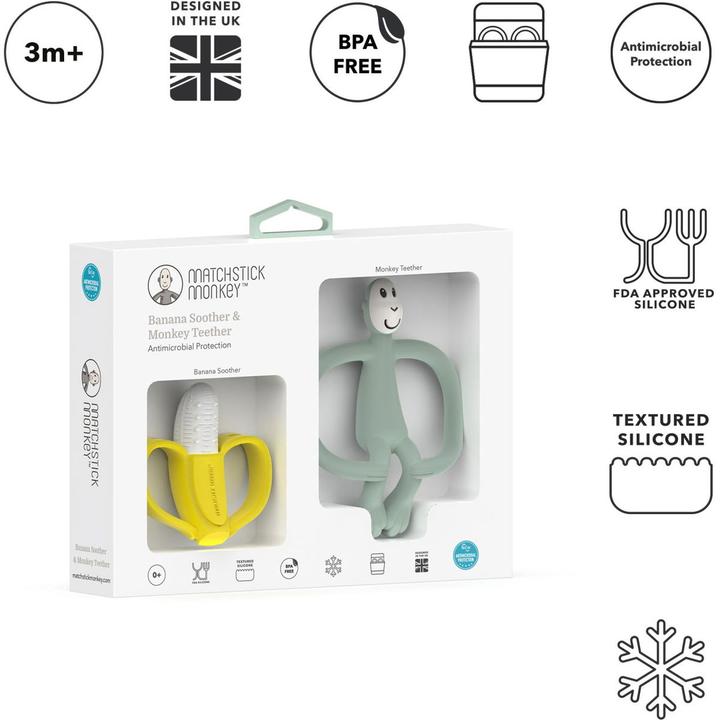 Produktbild Matchstick Monkey Geschenkset Beissringe Banane & Affe