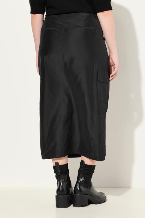 Image du produit Ulla Popken Jupe maxi, poche cargo, fermeture à glissière à double sens (50)