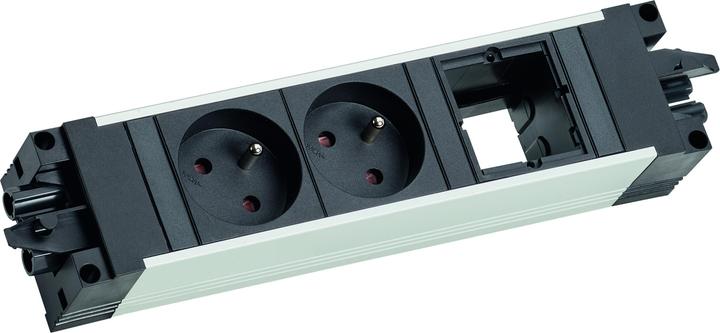 Produktbild Bachmann STEP ALU - Steckdosenleiste - Eingabe, Eingang GST18 - Ausgangsanschlüsse: 2 (Fr (3 x, CEE 7/5, CEE 7/3)