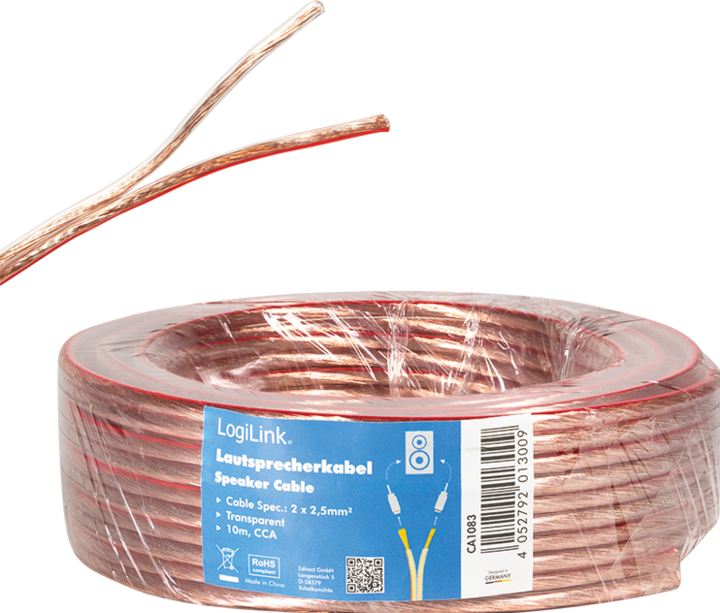 Produktbild LogiLink CA Lautsprecherkabel (10 m, 2.50 mm²)