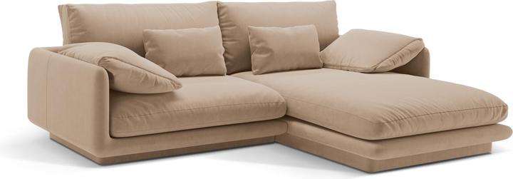 Actual product image Micadoni Velvet Right Corner Sofa, "Torino", 3 Seats, 220x170x83 Made in Europe (Corner sofa)