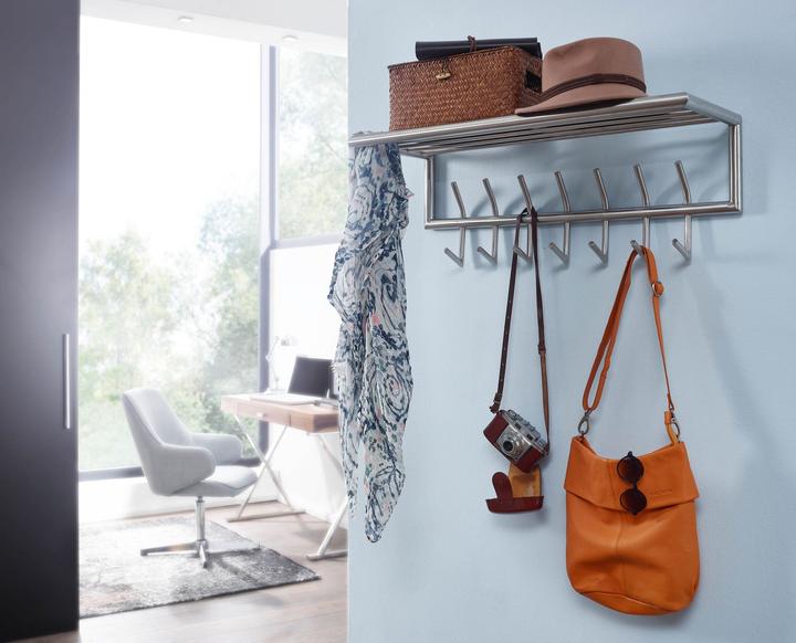 Produktbild Wohnling Wandgarderobe Metall Silber