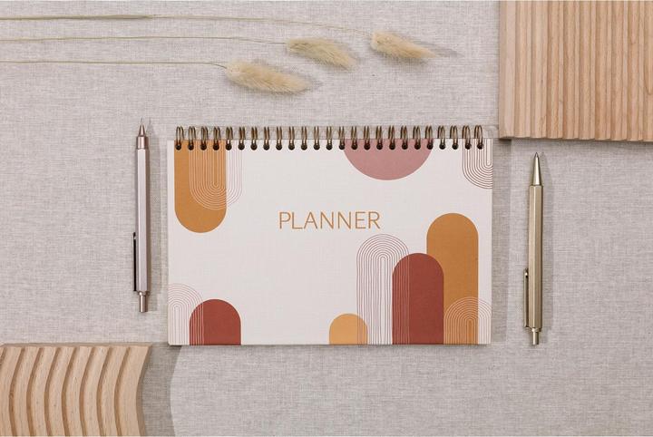 Produktbild Clairefontaine notizblock planer mit vollständiger bindung, kopfzeile, 53 bedruckte blätter terracotta