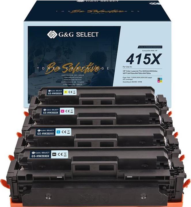 Image du produit G&G Toner remplace HP 415X Combi-Pack compatible noir, cyan, magenta, jaune W2030X/W2031X/W2033X/W (C, CF, M, Y)