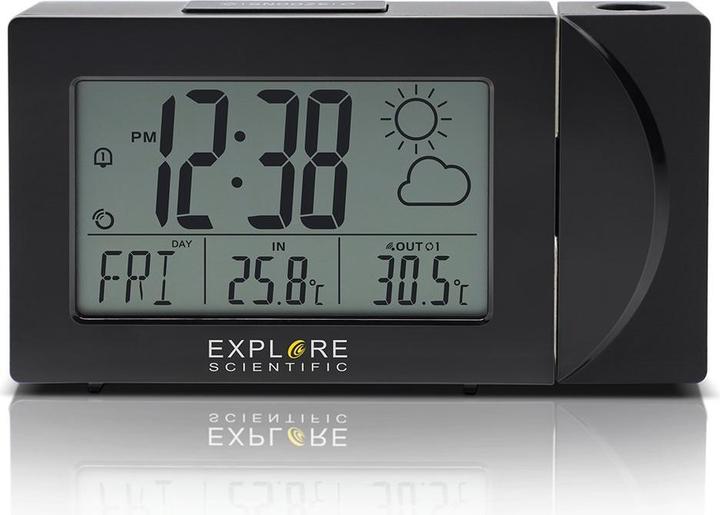 Explore Scientific RPW3008 Digital Alarm Clock Black