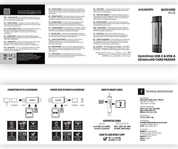 Actual product image Axagon Cre-Sac (Type-B, USB 3.0)