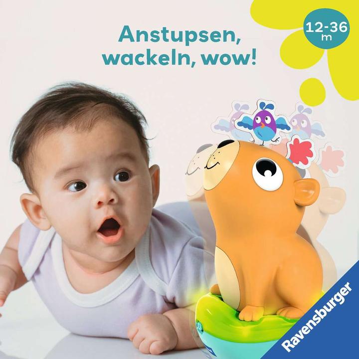 Actual product image Ravensburger 4874 play+ Musical stand-up spinning top: Capybara, Roly-Poly, stand-up male (German)