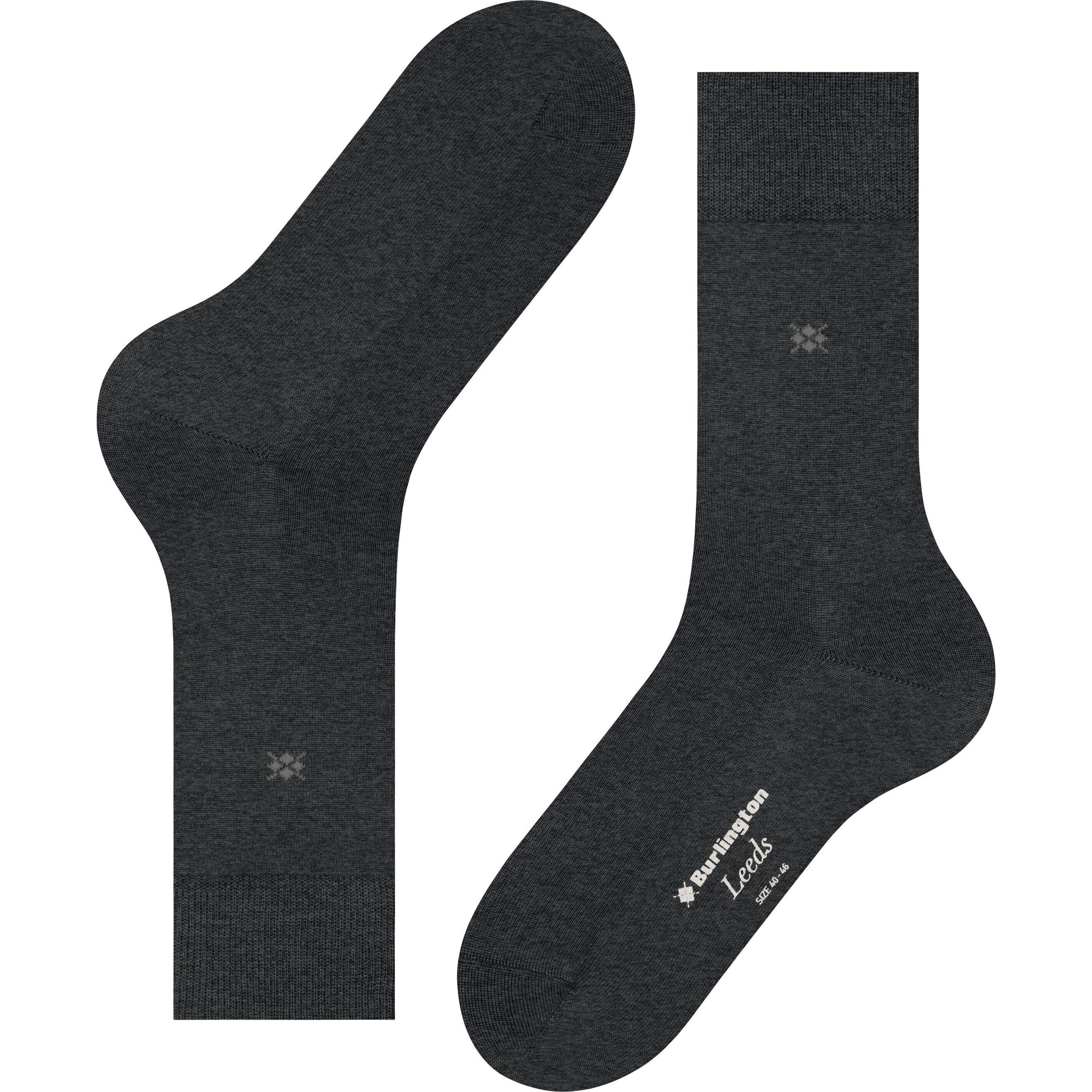 Thumbnail - Burlington, Herren, Socken, Leeds So, Grau, (Einzelpack, 40 - 46)