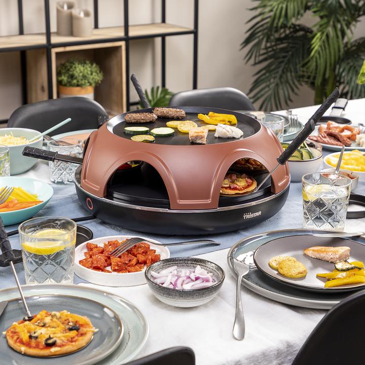 Immagine prodotto Tristar Pizza Festa 3 in 1 come raclette, piastra per grigliare e per preparare la pizza