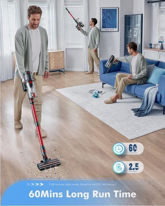 Actual product image Lubluelu Vacuum cleaner L7 Pro Self-Standing Cordless Stick Vacuum Cleaner 140AW 33KPA Hoover