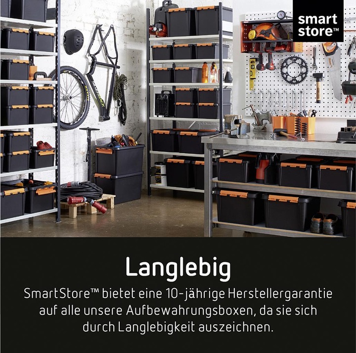 Produktbild Smartstore Aufbewahrungsbox PRO 15, 14 Liter, schwarz (40 x 30 x 19 cm, 14 l)