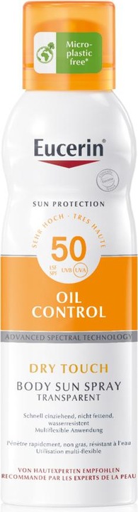Immagine prodotto Eucerin SUN Spray corpo Oil Control Dry Touch SPF 50 (Spray solare, SPF 50, 200 ml, 190 g)