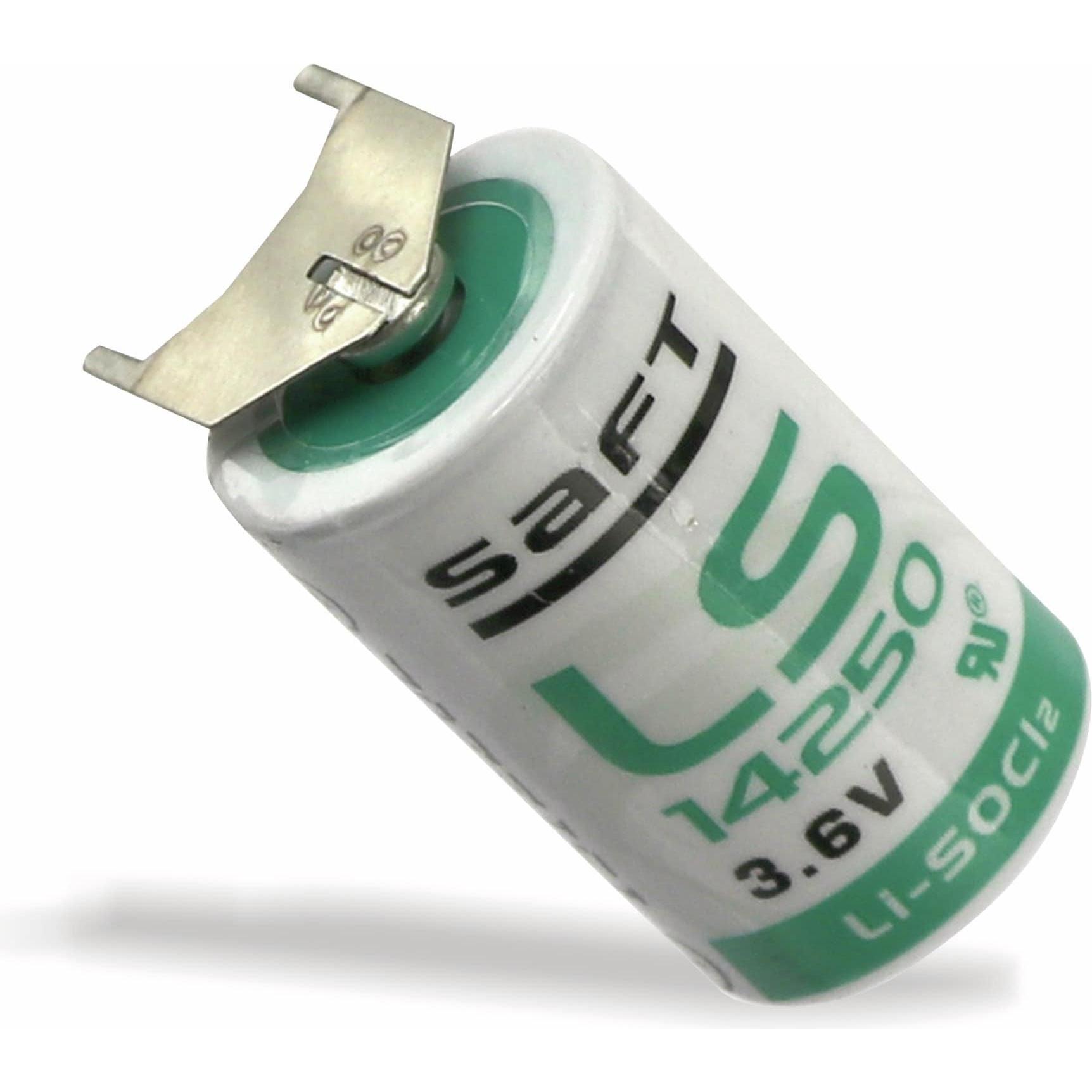 Saft Lithium-Batterie LS 14250-3PF, 1/2 AA, 2/1 Print ++/-, 3,6 V-, 1200 mAh (1/2 AA, 1200 mAh), Batterien + Akkus