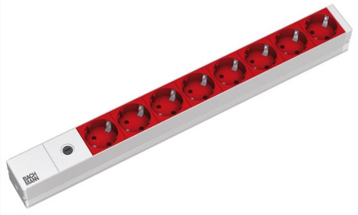 Bachmann 19" contactdoosstrook 8x beschermingscontact C14 stekker