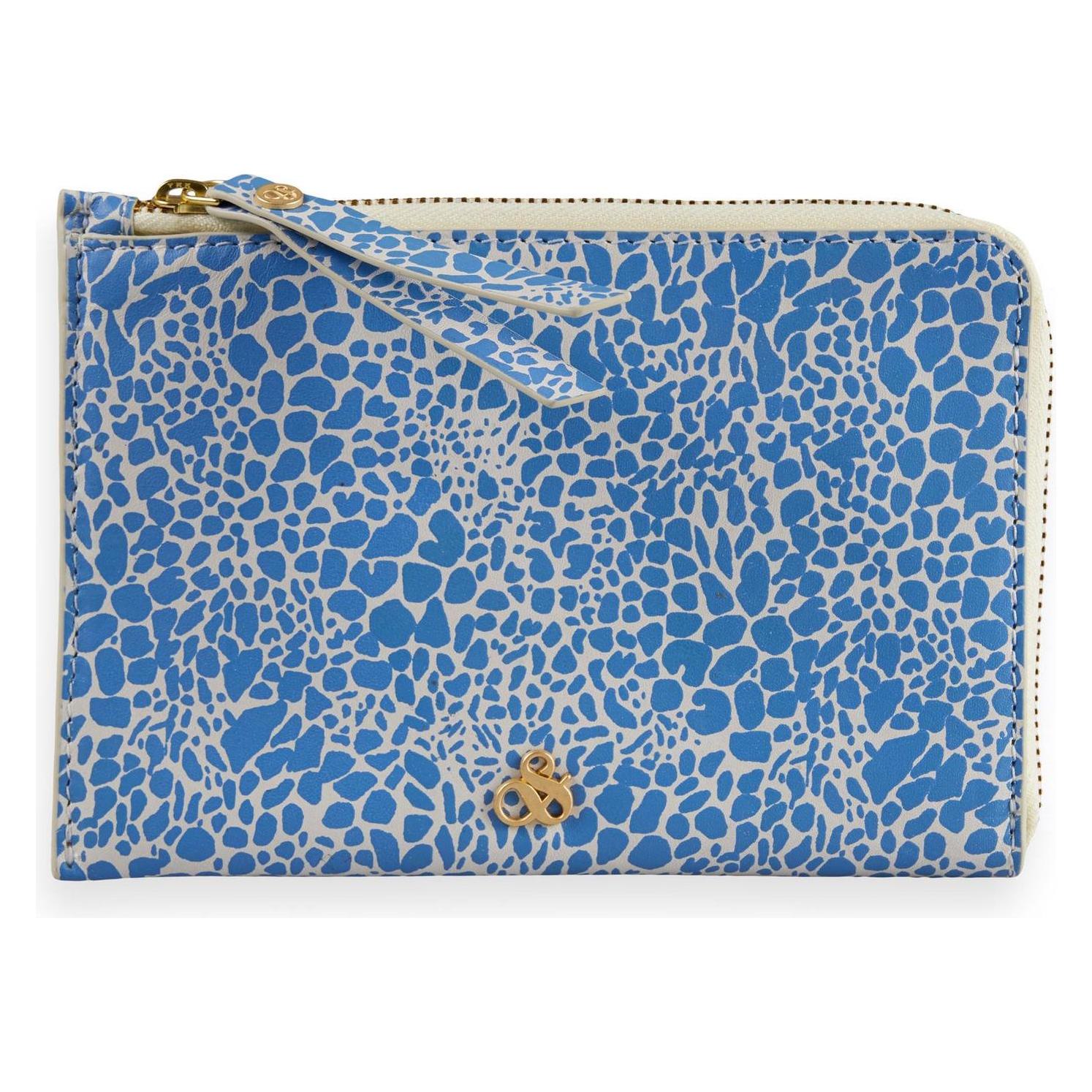 Scotch & Soda, Damen, Portemonnaie, Leather Zip Travel Wallet, Blau, Weiss