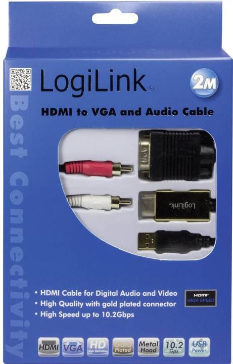 Produktbild LogiLink HDMI (Typ A) — VGA (2 m, VGA, HDMI)