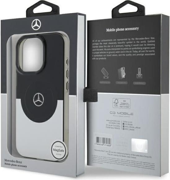 Image du produit Mercedes MEHMP16L23HBIGK iPhone 16 Pro 6.3" czarny srebrny/black silver hardcase Doubel Layer BiC (Apple iPhone 16 Pro)