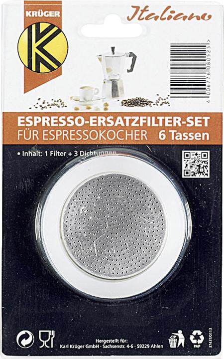 Image du produit Krüger Kit de pièces de rechange pour cafetière espresso 6 tasses