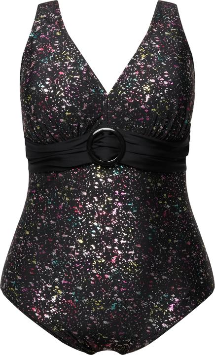 Produktbild Ulla Popken Badeanzug, Metallic-Punkte, Softcups, Zierring (54)