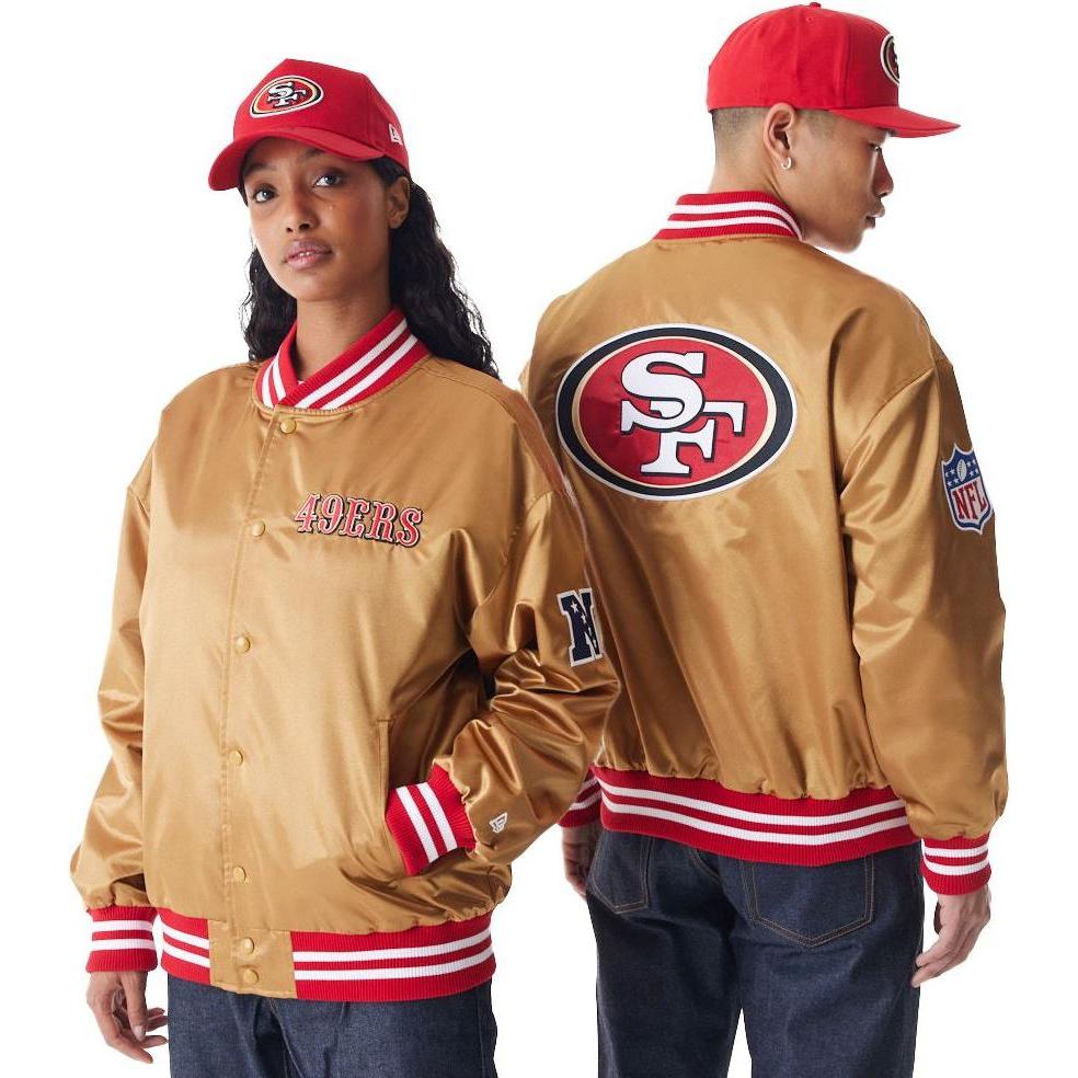 Thumbnail - New Era, Herren, Jacke, Varsity Satin Bomber Jacke San Francisco 49ers - XXL (XXL), Braun, XXL