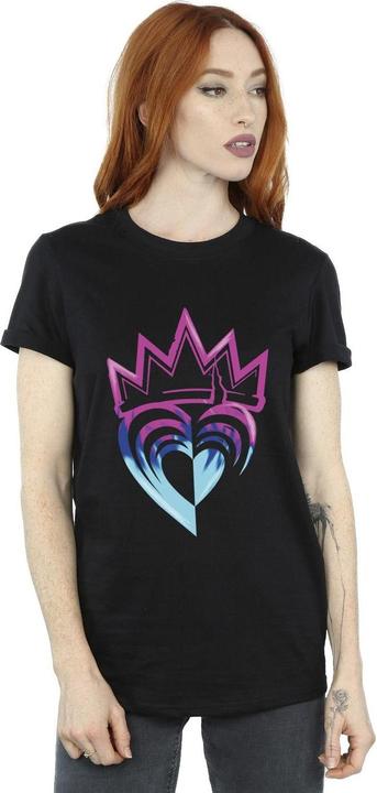Actual product image Disney Womens/Ladies Descendants Pink Crown Cotton Boyfriend T-Shirt (XL)